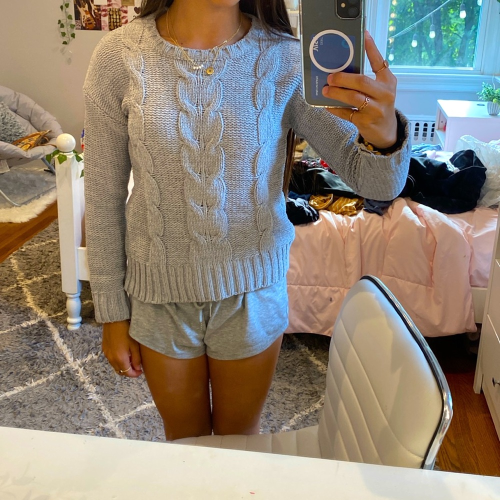 Knitted Gray Sweater - Picture 1 of 2